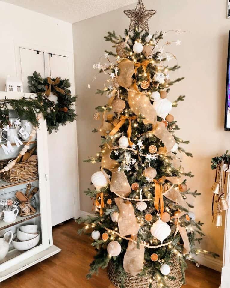 Burlap Ribbon Ornaments