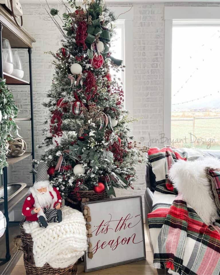 Checkered Santa Display