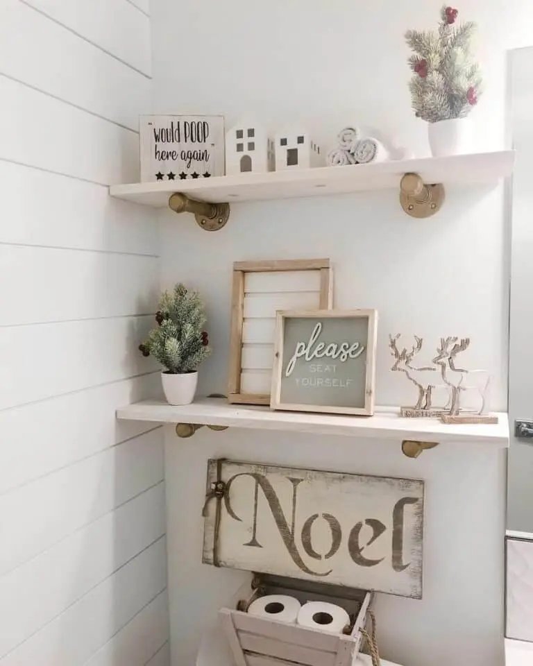 Christmas Bathroom Shelves