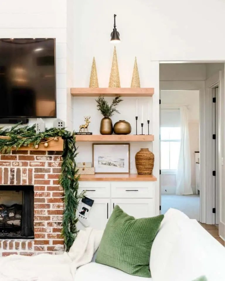 Christmas Living Room Shelves