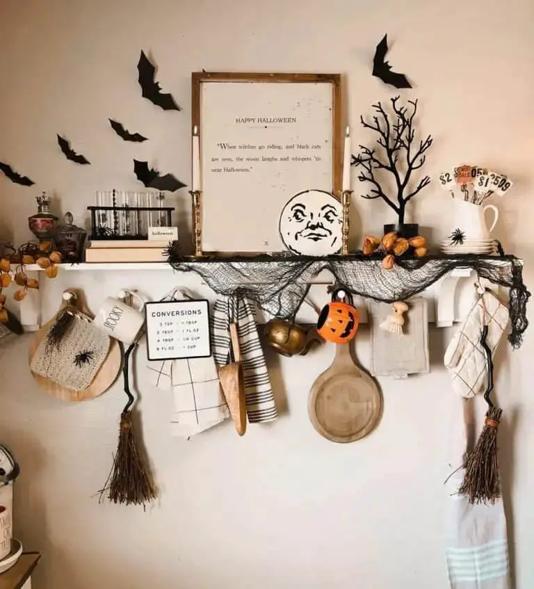 Cozy Halloween Shelf Display