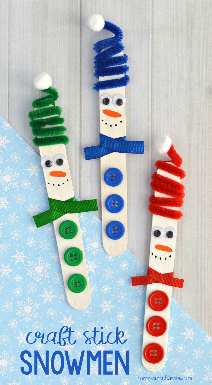 Craft Stick Snowman