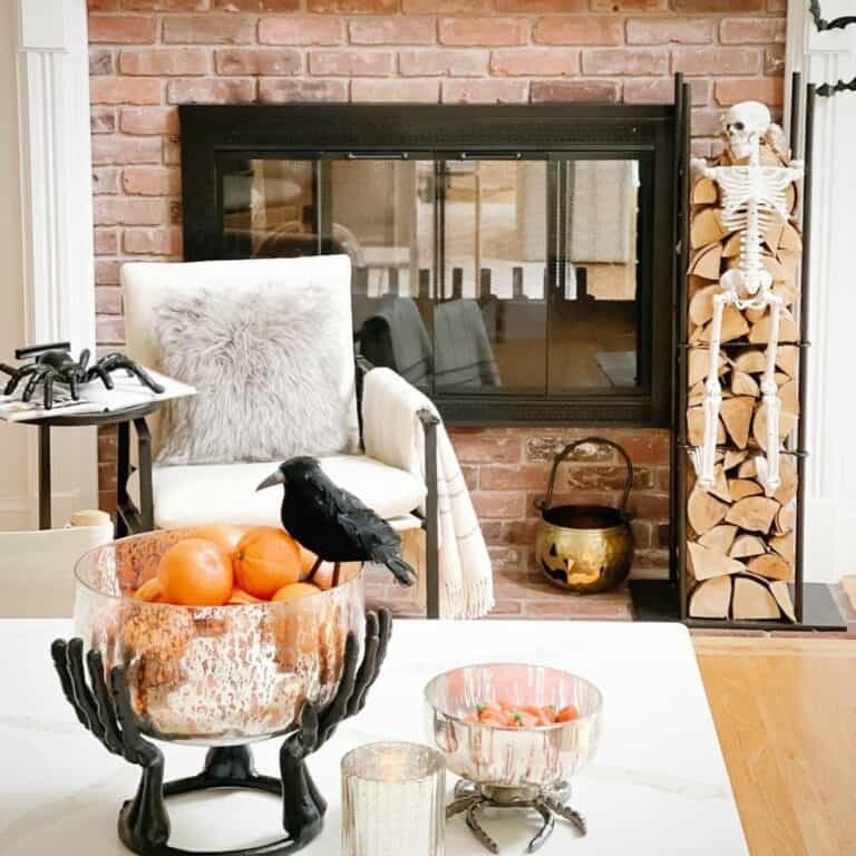 Crow Accent in Chic Living Room