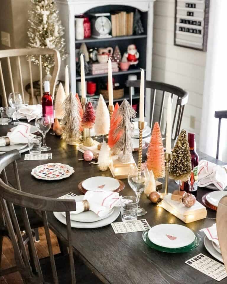 Dark Wood Christmas Table