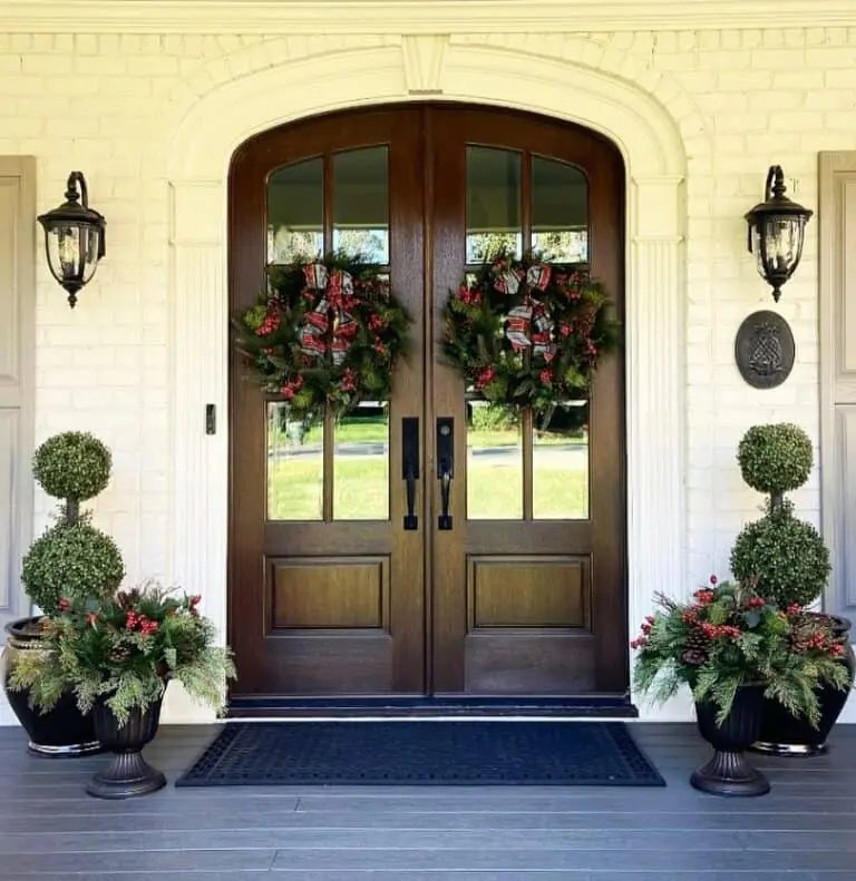 Dark Wood Door Wreaths