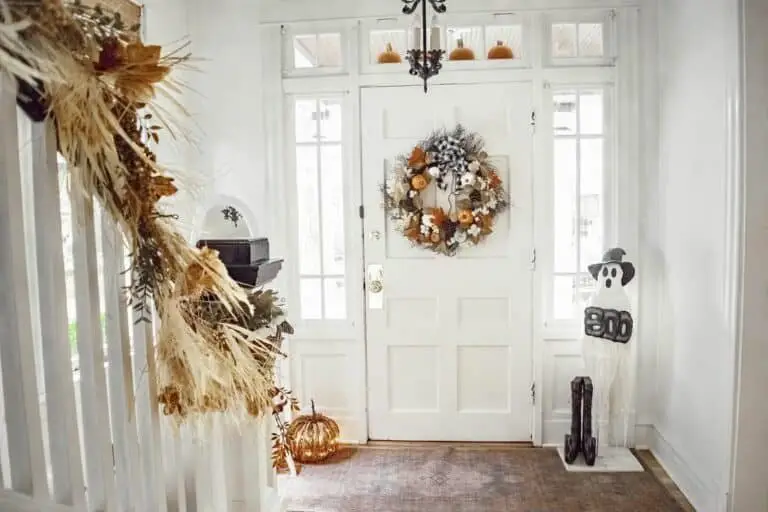 Fall Wreath on White Door