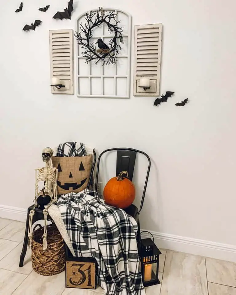 Farmhouse Halloween Decor Setup