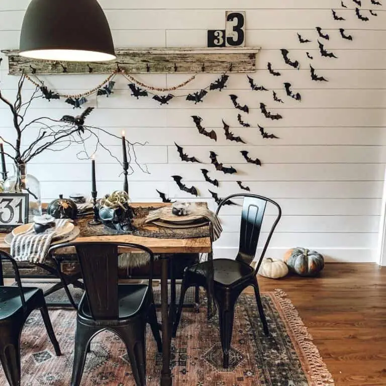 Farmhouse Living Room with Bats