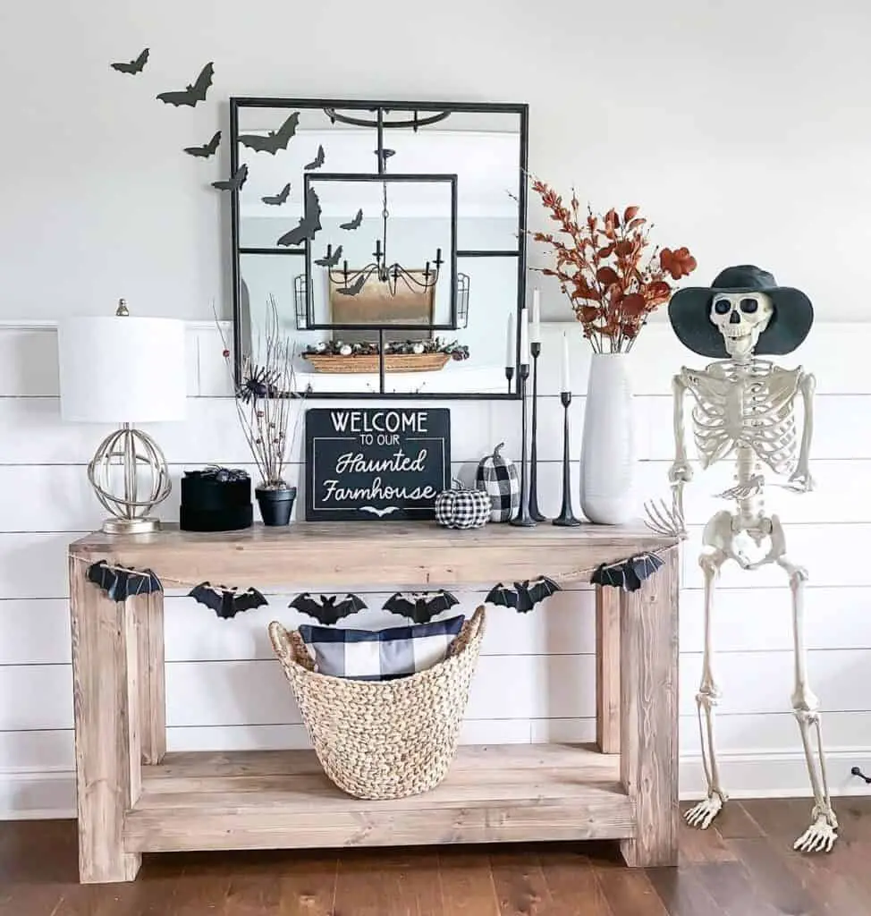 Faux Skeleton Table Decor