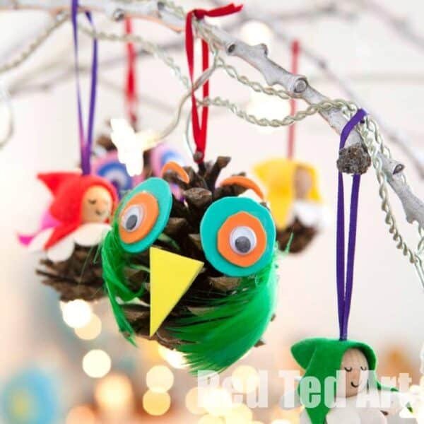 Felt Pinecone Ornaments