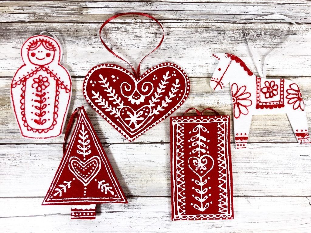 Felt Scandinavian Ornaments