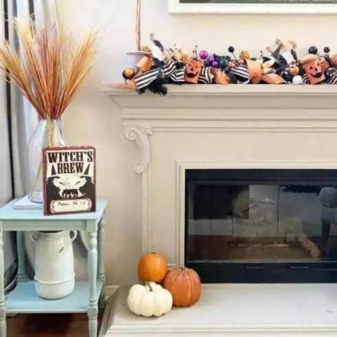 Fireplace Halloween Decor