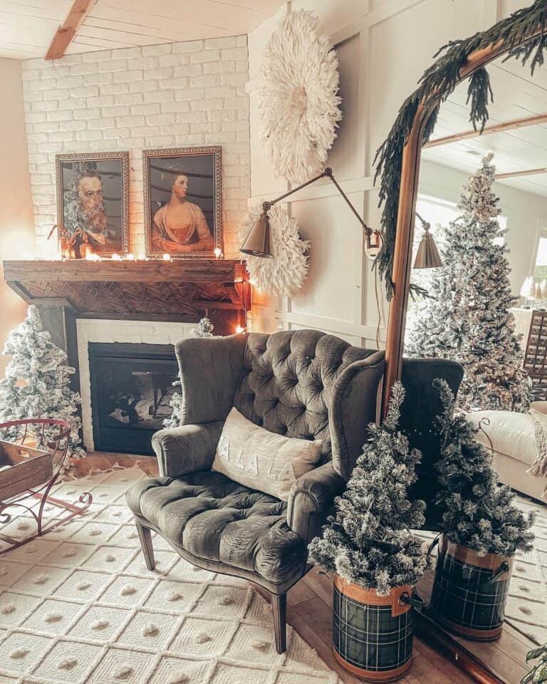 Flocked Pine Trees