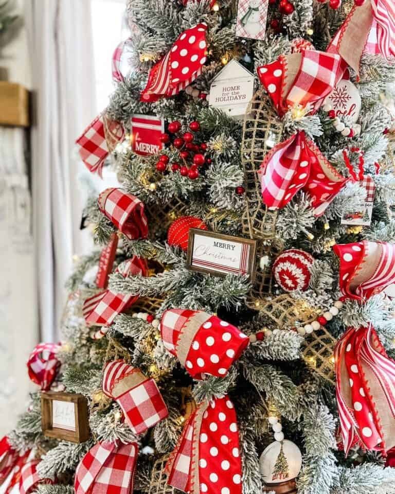 Flocked Tree Burlap