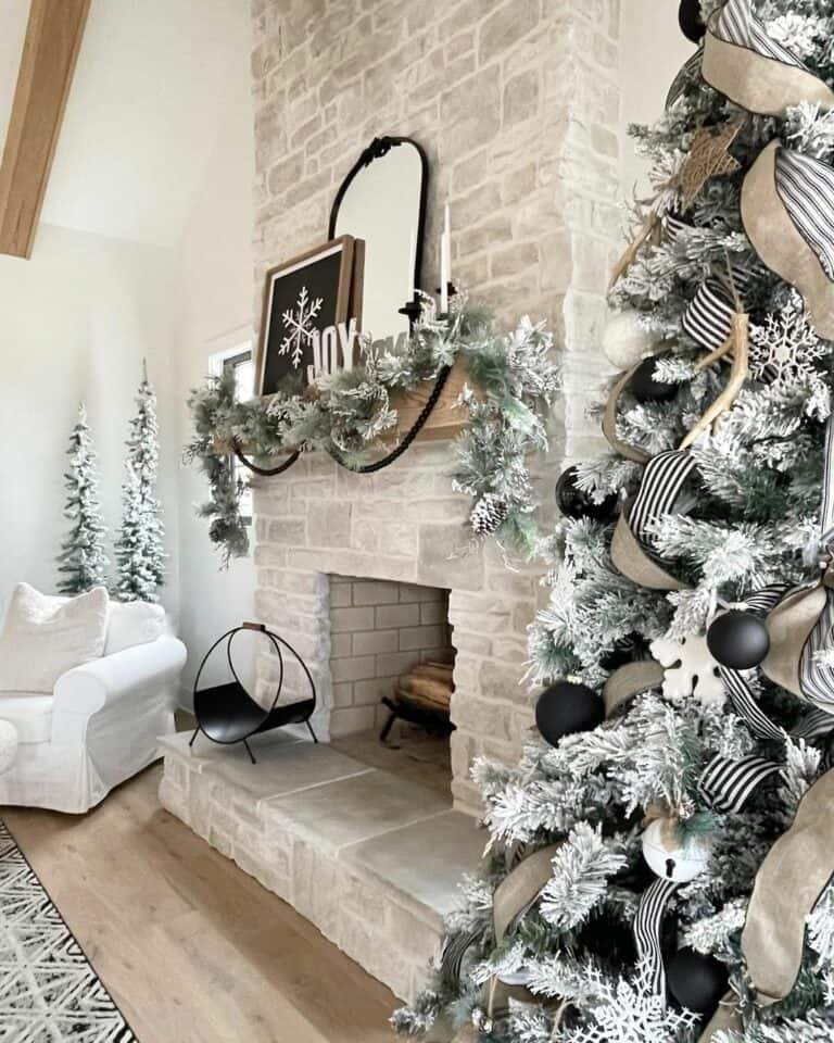 Flocked Tree Farmhouse