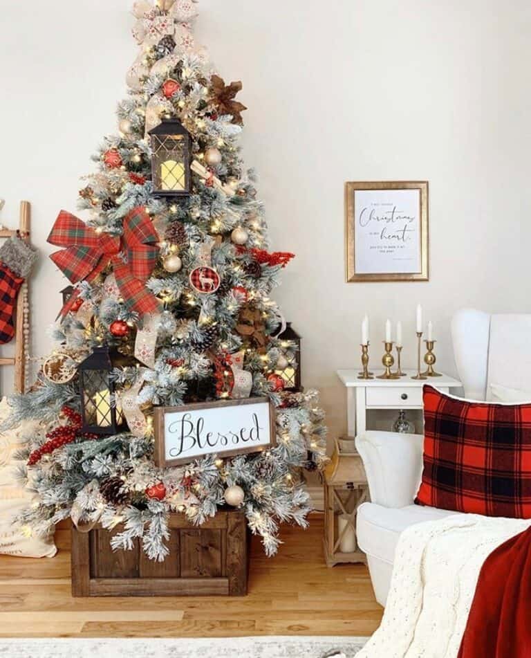 Flocked Tree Vintage Style