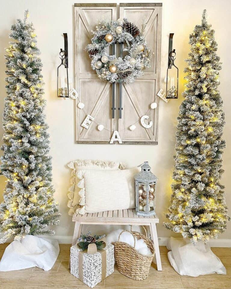 Flocked Trees White Skirts