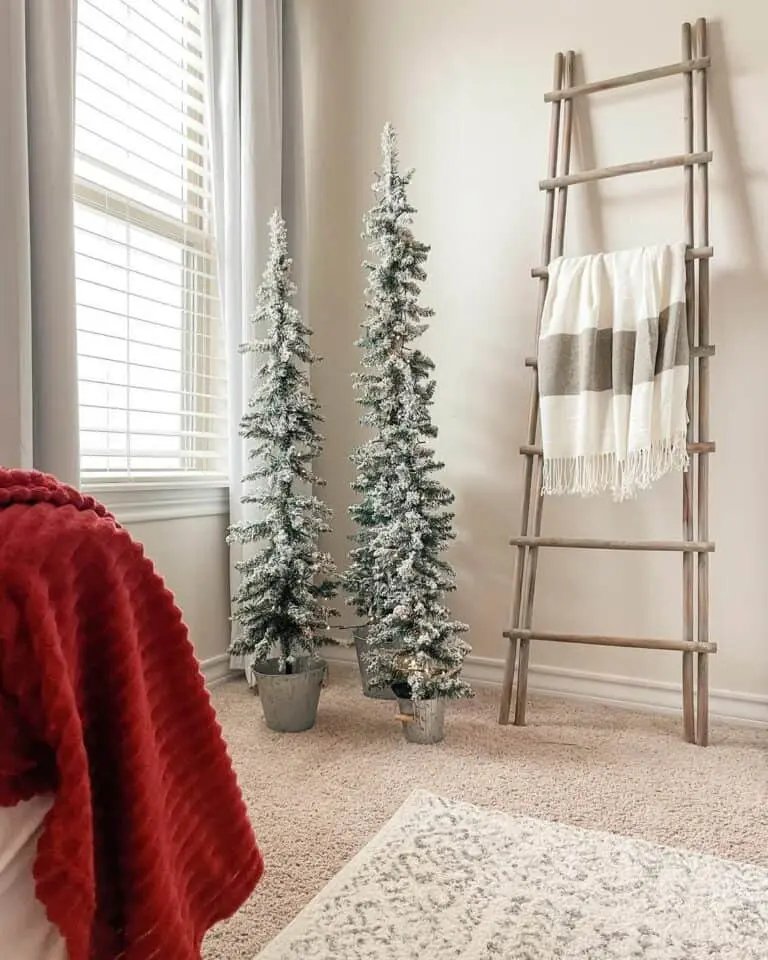 Flocked Trees Window Display