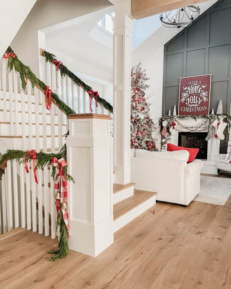 Garland-Wrapped Banister
