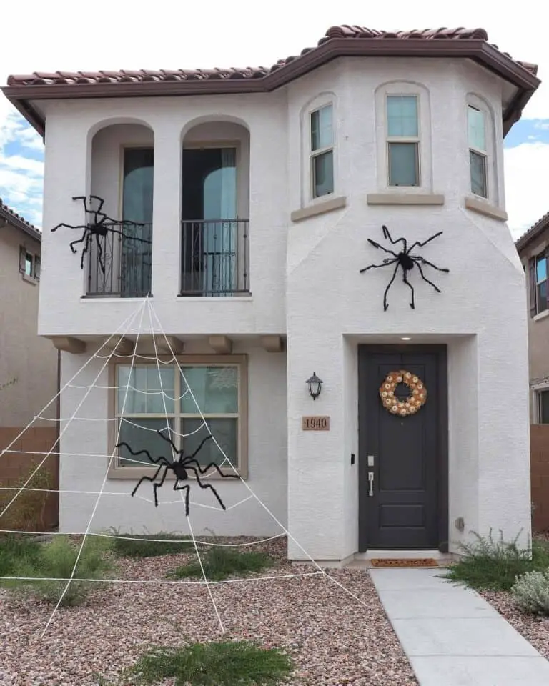 Giant Spiders on Stucco Home