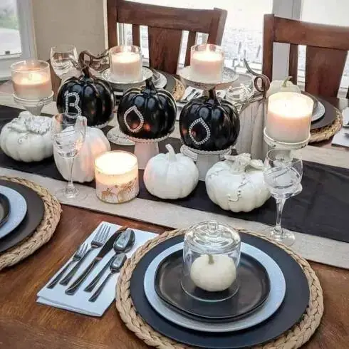 Glamorous Halloween Table Setting