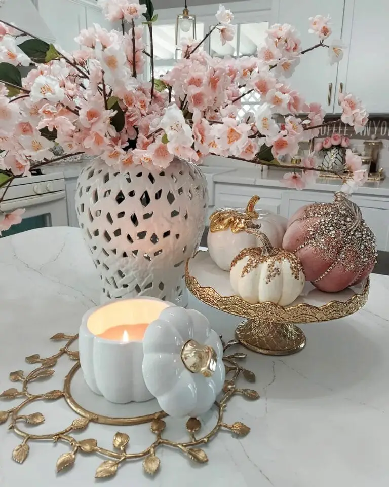 Gold Pumpkin Centerpiece