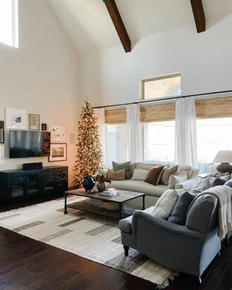 Gray Living Room Tree