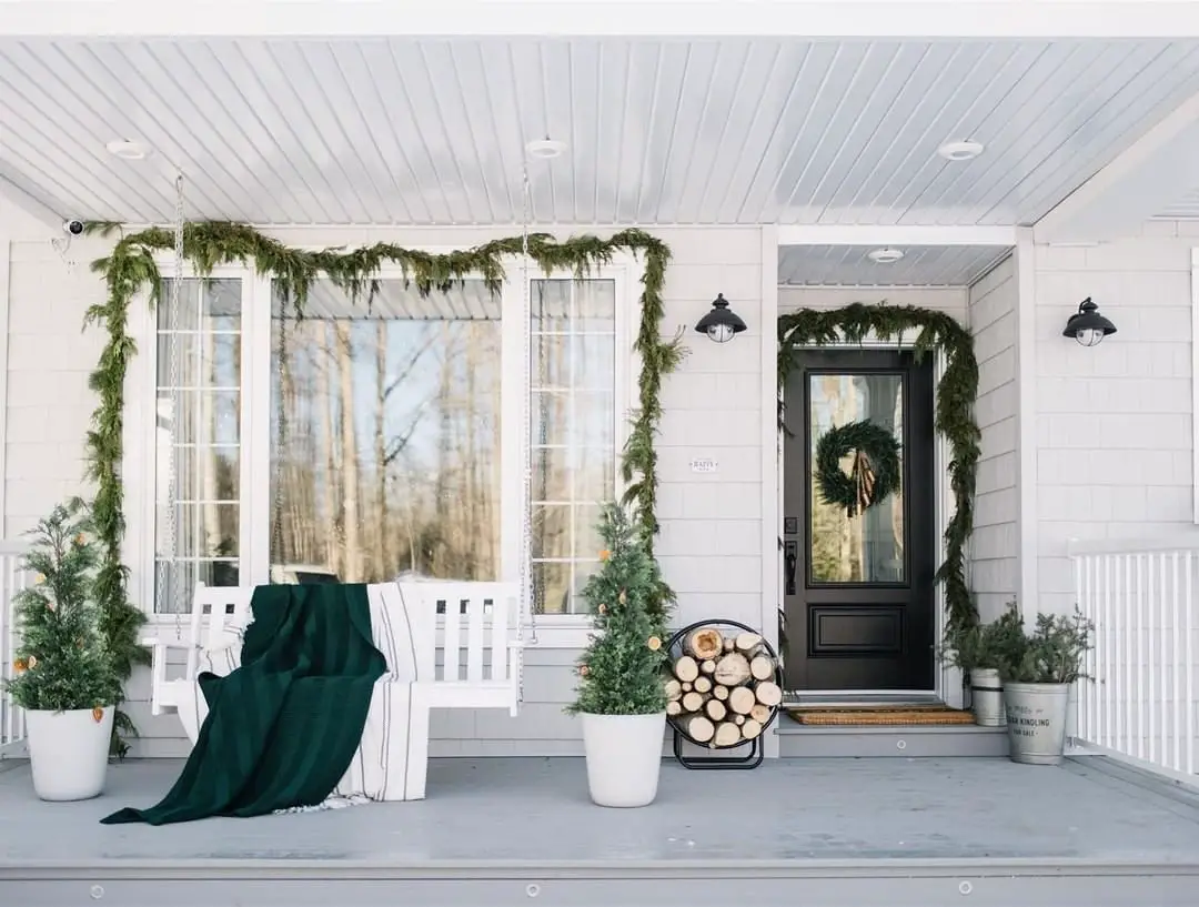 Greenery Christmas Porches