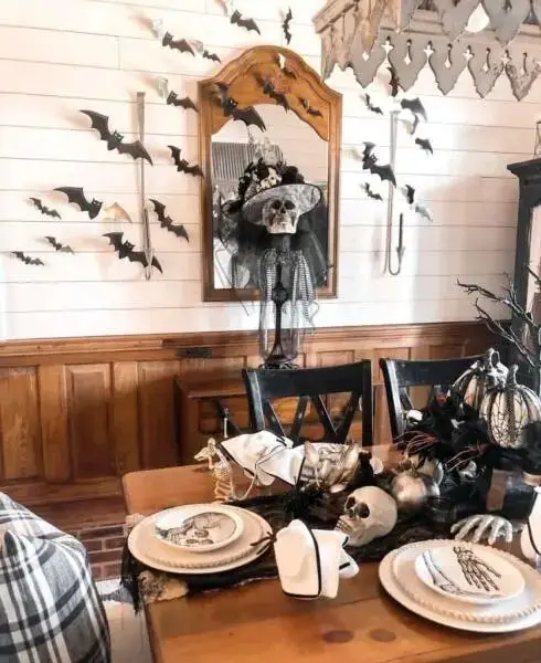 Halloween Bat and Skull Decor