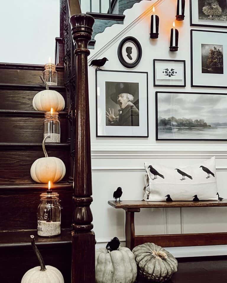 Halloween Crow Stair Decor