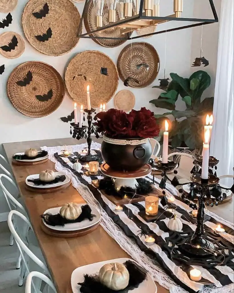 Halloween Floral Cauldron Decor