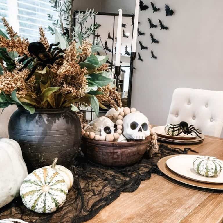 Halloween Table Decor Setup