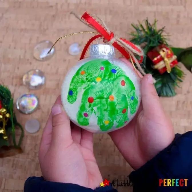 Handprint Tree Ornaments