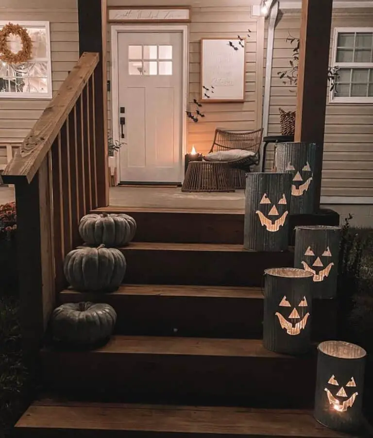 Illuminated Tin Jack-O-Lanterns