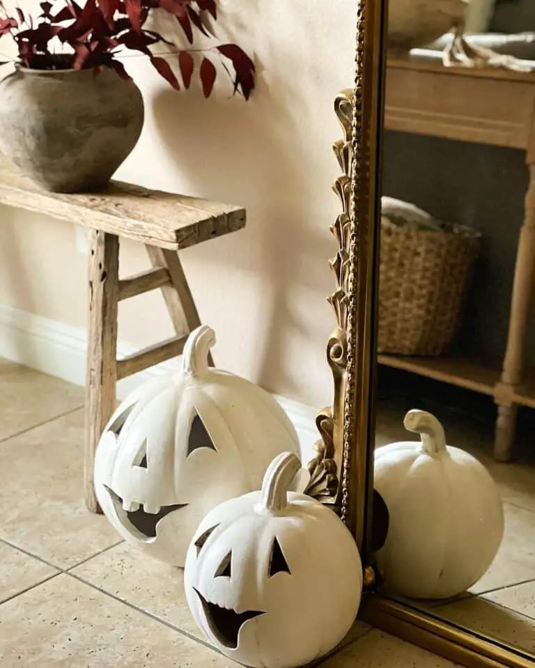 Jack-o-Lanterns on Beige Tiles