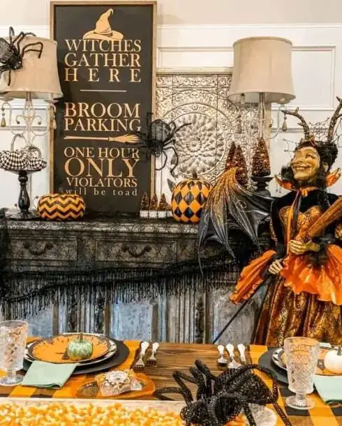Large Witch Statue Display
