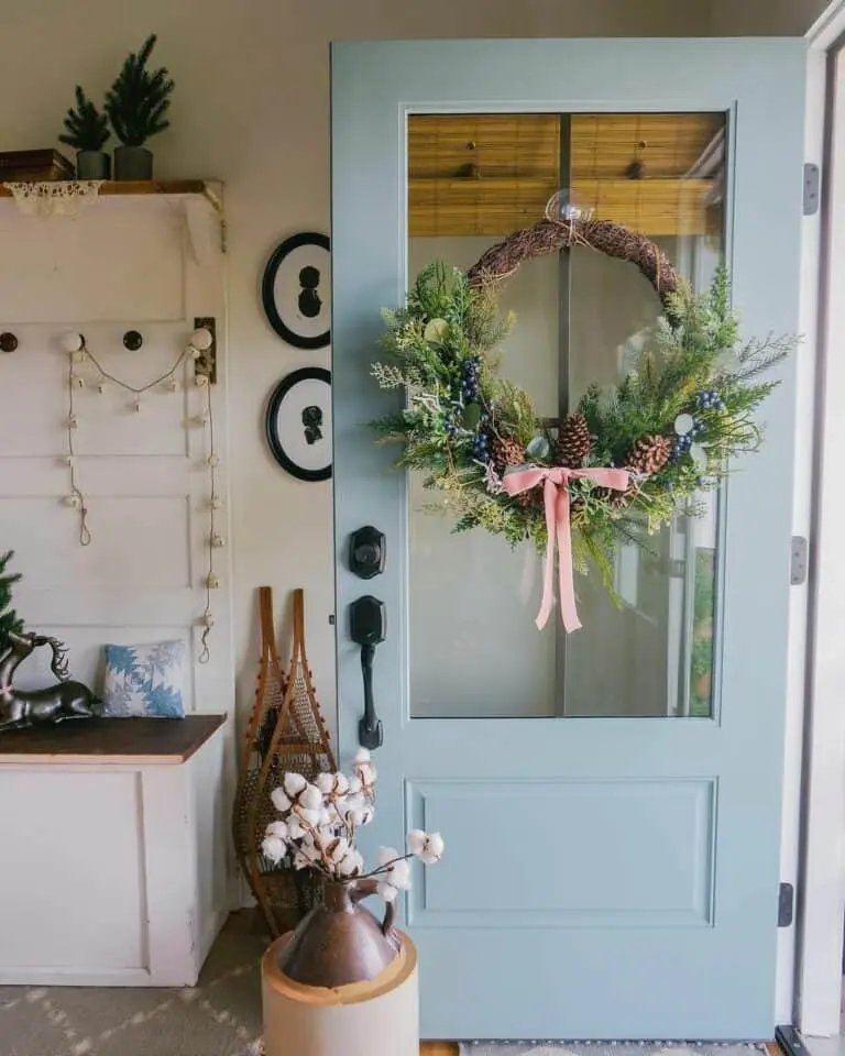 Light Blue Door Wreath