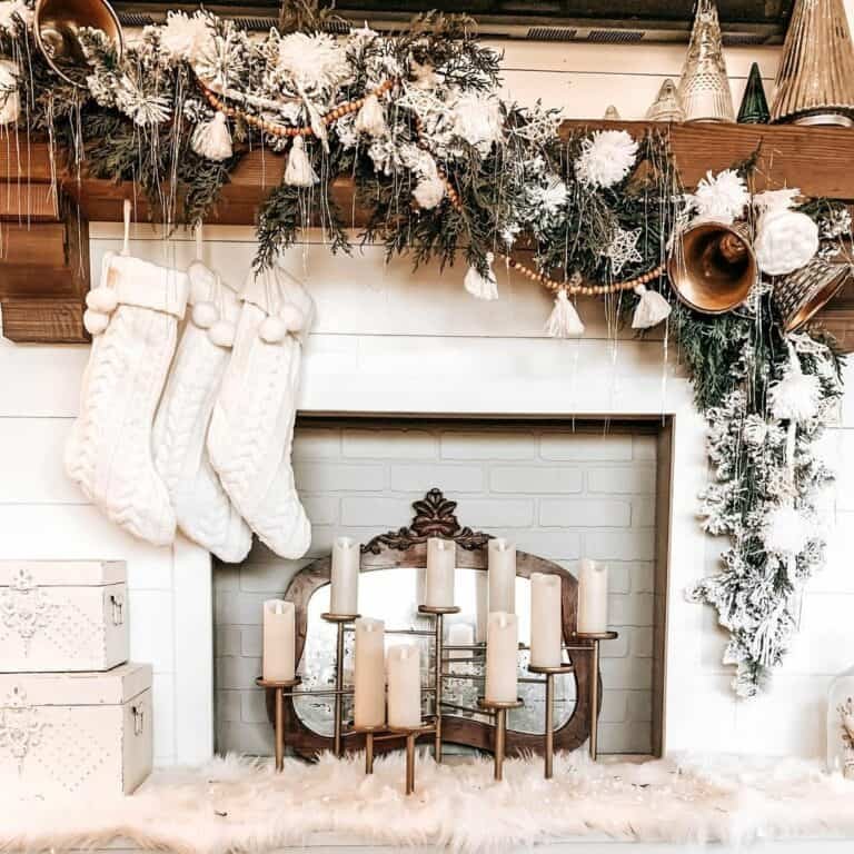 Metallic Fireplace Display