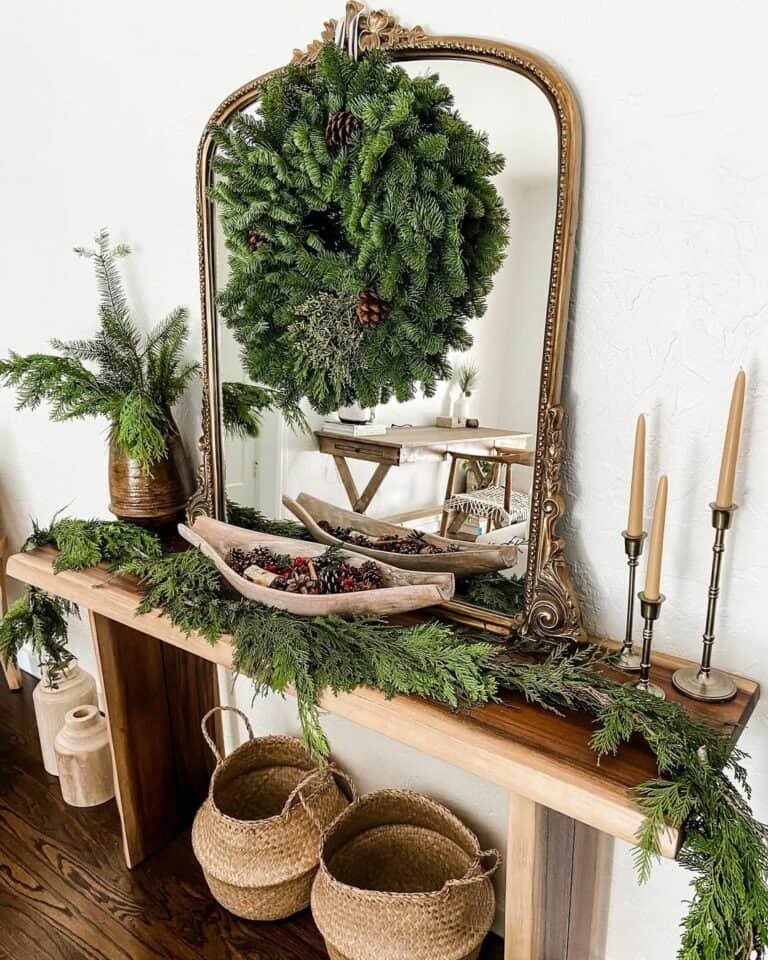 Mirror Wreath Display