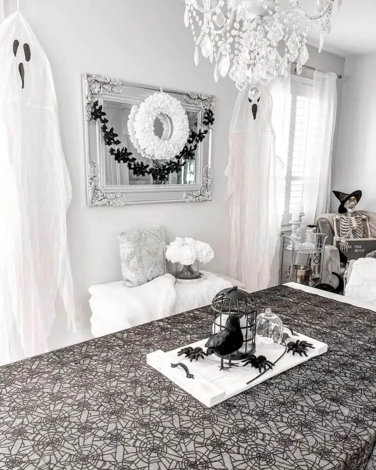 Monochrome Halloween Dining Decor