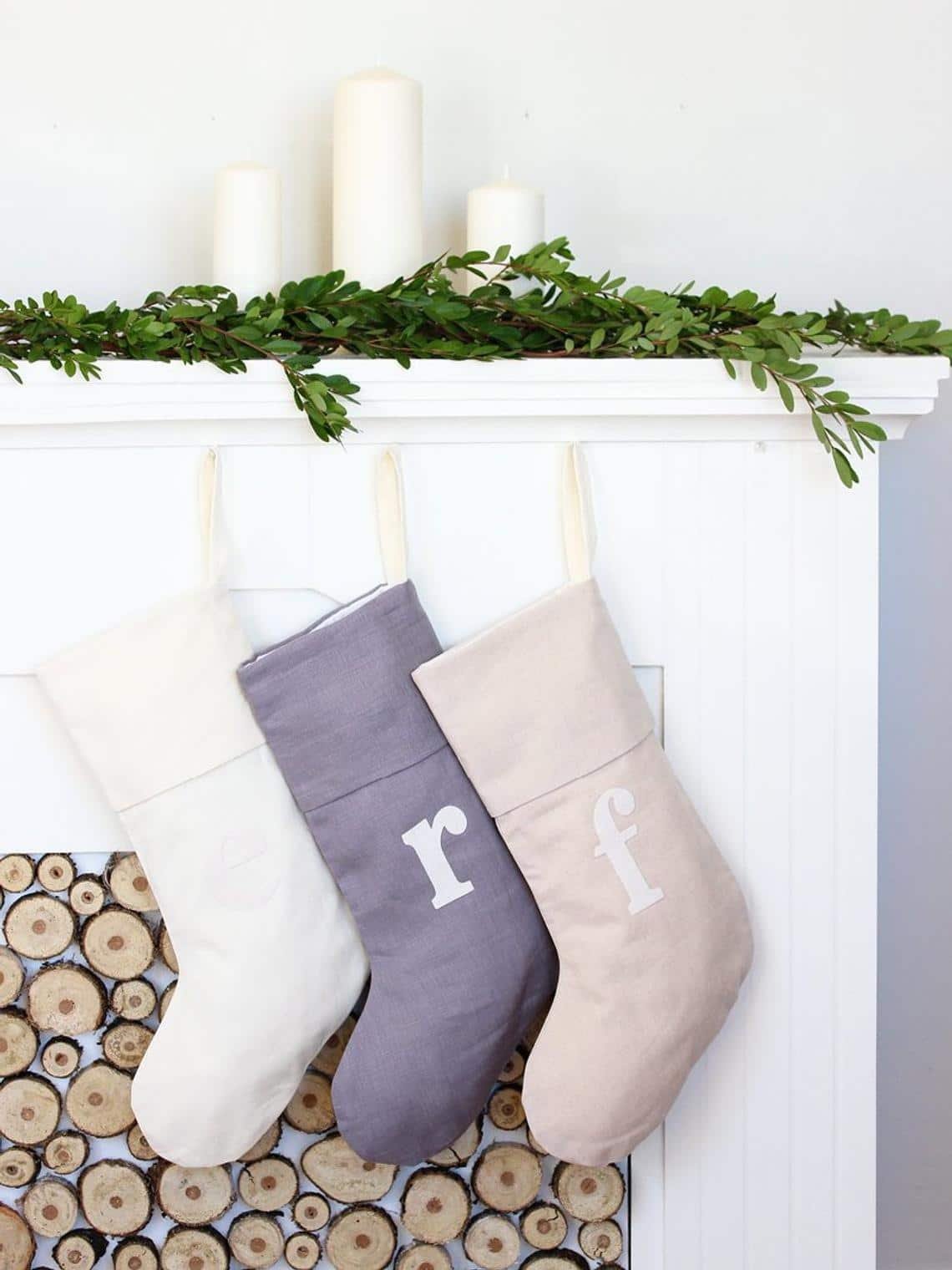 Monochrome Letter Stockings