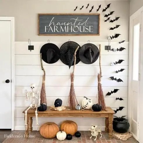 Mudroom Halloween Witch Decor