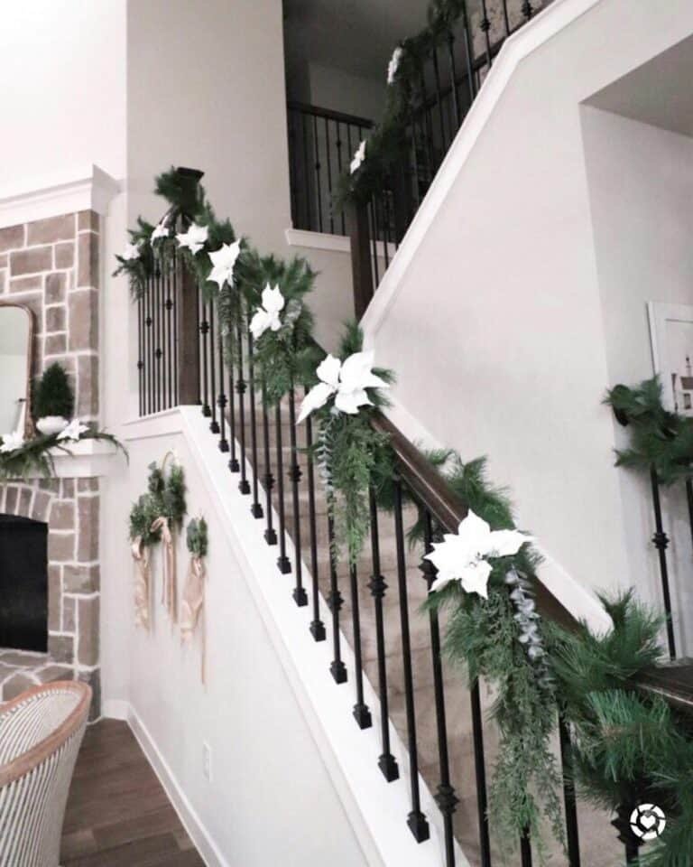 Oak Staircase White Florals