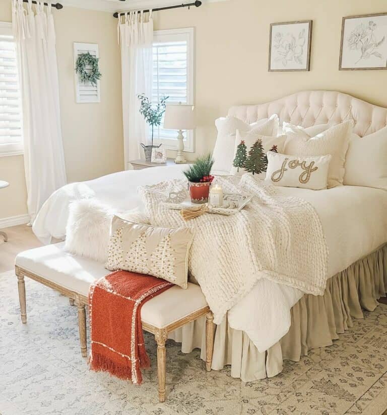 Orange Farmhouse Bedroom