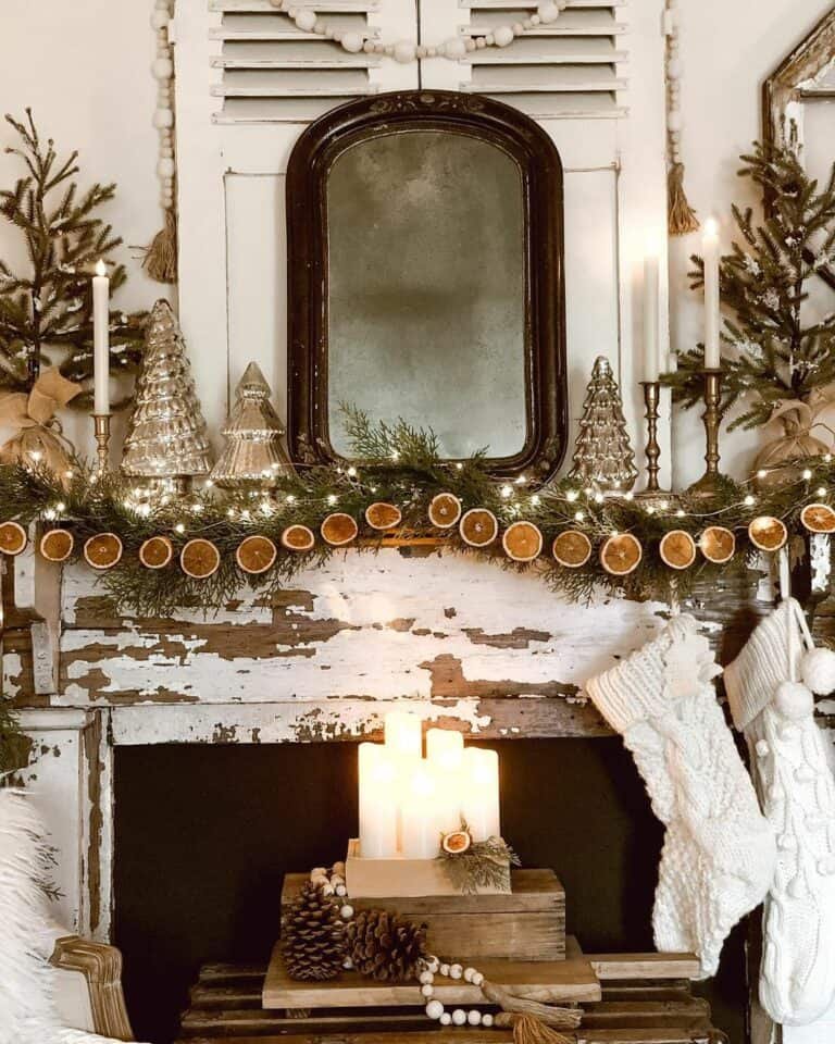 Orange Farmhouse Mantel