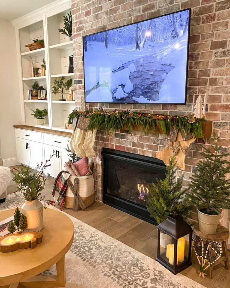 Orange Garland Mantel