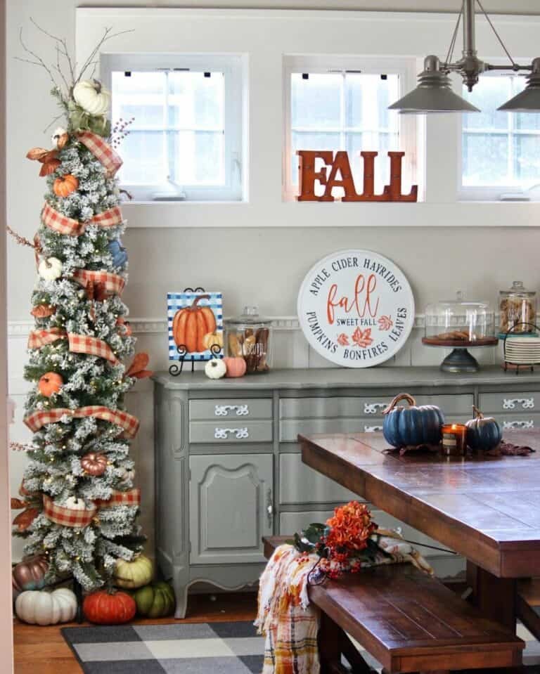 Orange Plaid Tree