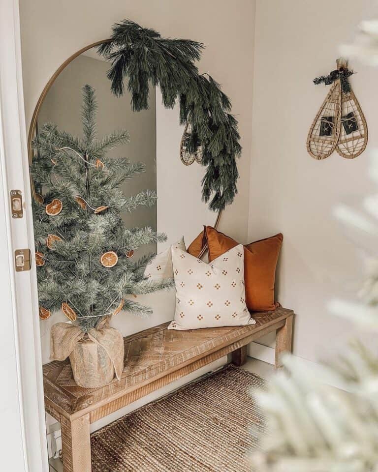 Orange Wood Bench