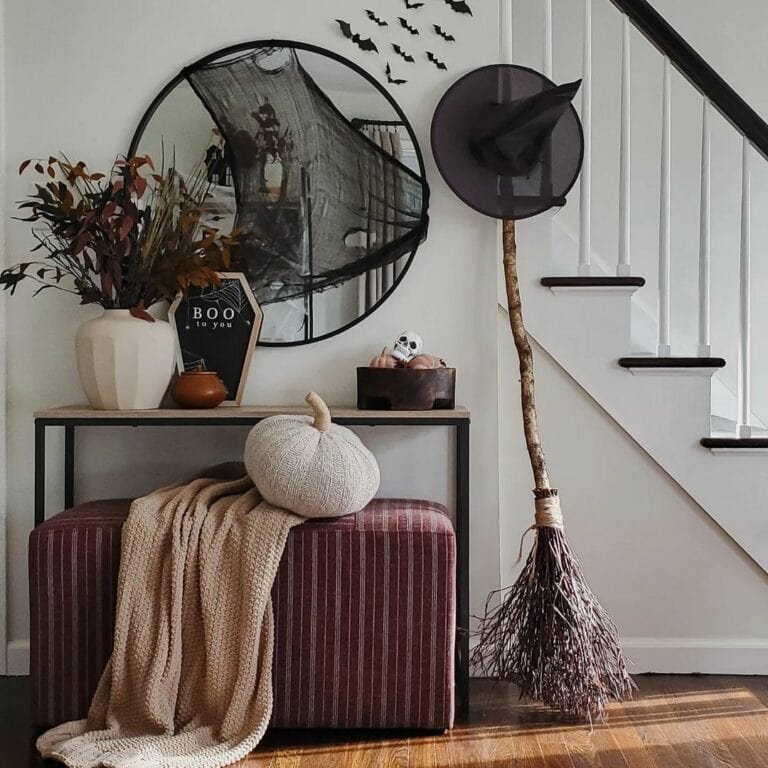 Ottoman Under Console Table