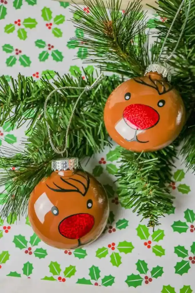 Painted Reindeer Ornaments